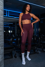 now Matching Seamless High Neck & Leggings  - dark violet