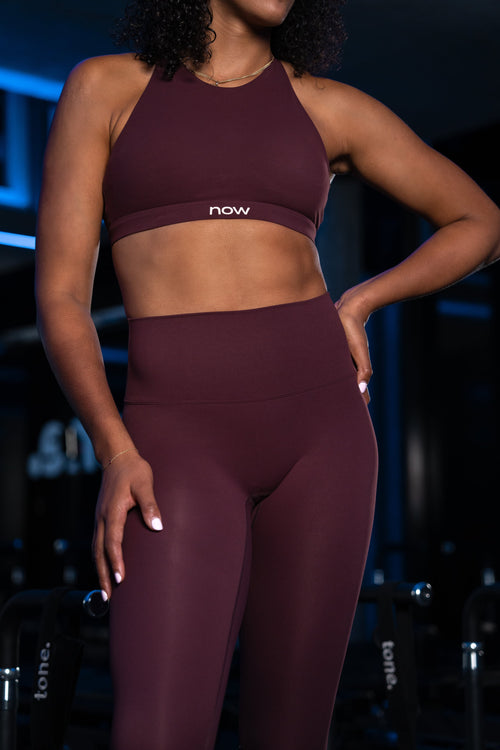 now Matching Seamless High Neck & Leggings  - dark violet